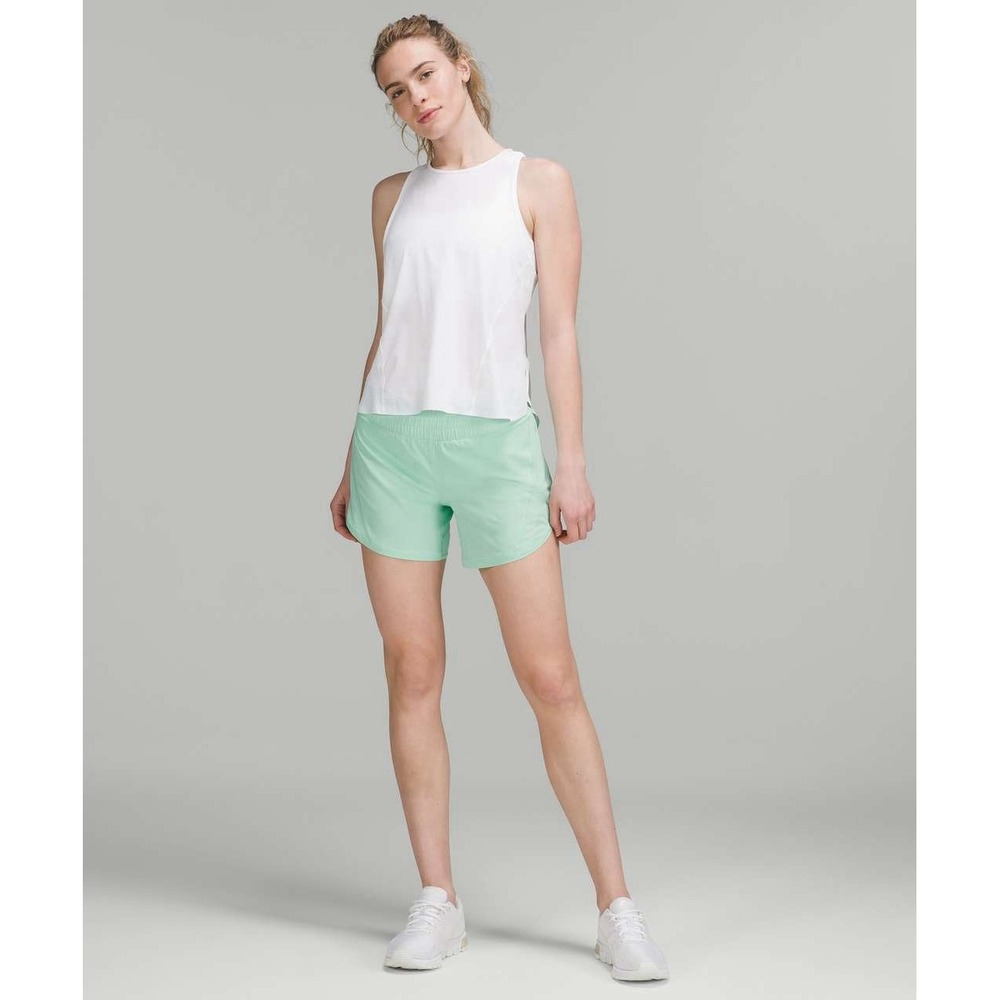 Lululemon Track That Mid-Rise Short 5" Lined Wild Mint Running Athletic Sz 2